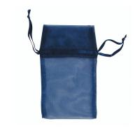 Organza drawstring pouch (navy) -1 3/4